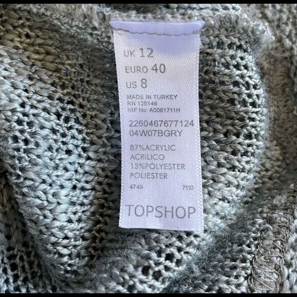 TopShop Gray metallic knitted short sleeve top, 8 - Picture 10 of 12